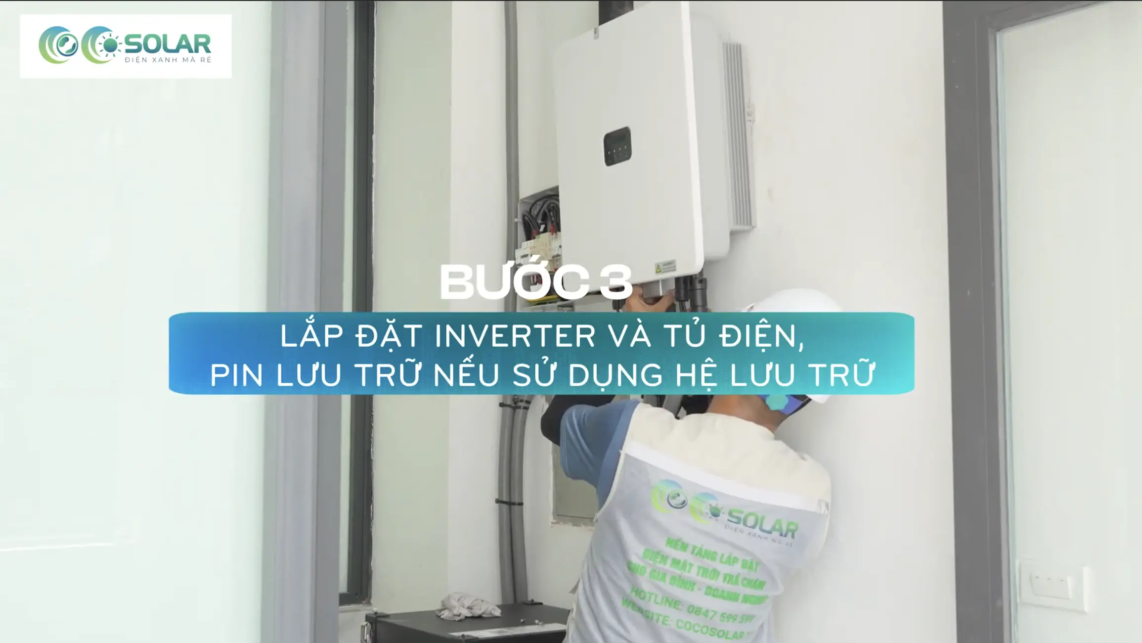 Bước 3 Lắp đặt inverter và tủ điện (BESS nếu có)